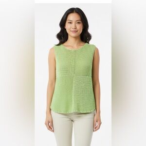 Vibrant Lime Green Knit Sleeveless Top Large